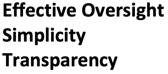 Effective Oversight, Simplicity, Transparency Picture